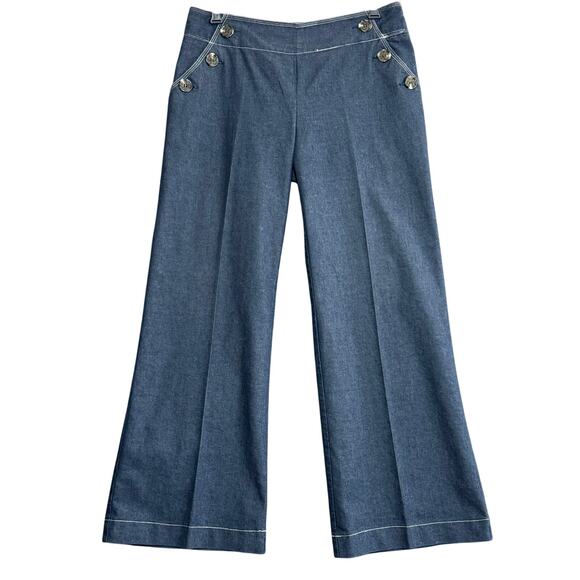 ROBERT LEWIS Women’s Size 10 Dark Wash Wide Leg Denim-Look Pants - Picture 2 of 7